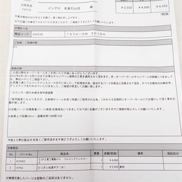 １５フォースマスター３０１ＤＨ